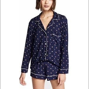 Eberjey Pajama Set- navy and white polka dot set